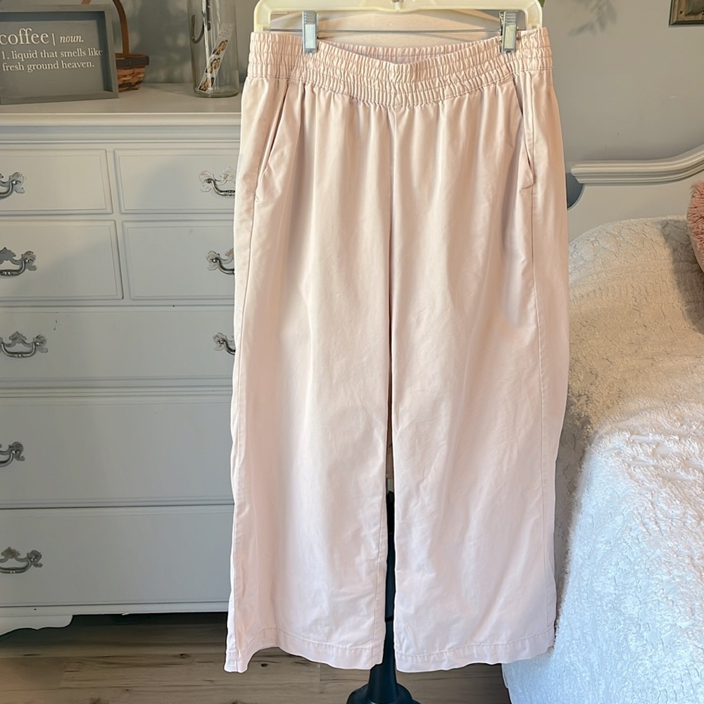 GAP Wide Leg Very Comfy Lightweight Elastic Waist Pants Pink Blush - Picture 5 of 12